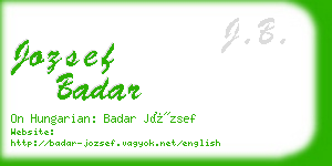 jozsef badar business card